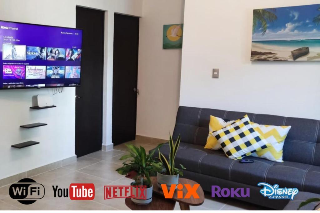 Depa Familiar Pb 6pax Con Alberca Rodeado De Restaurantes Zona Segura Apartment *
