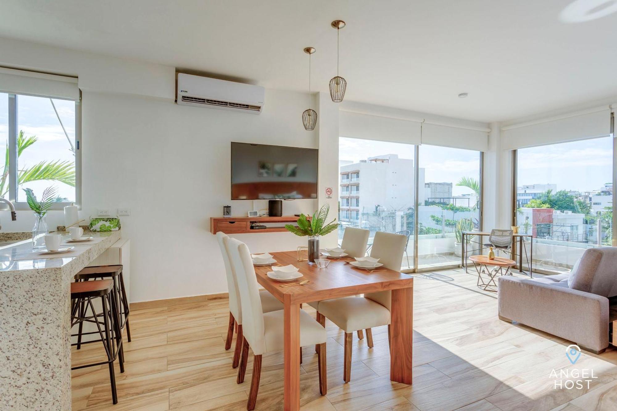 Apartment Tranquil Oceanview Rooftop Pool Gym W&d Playa del Carmen