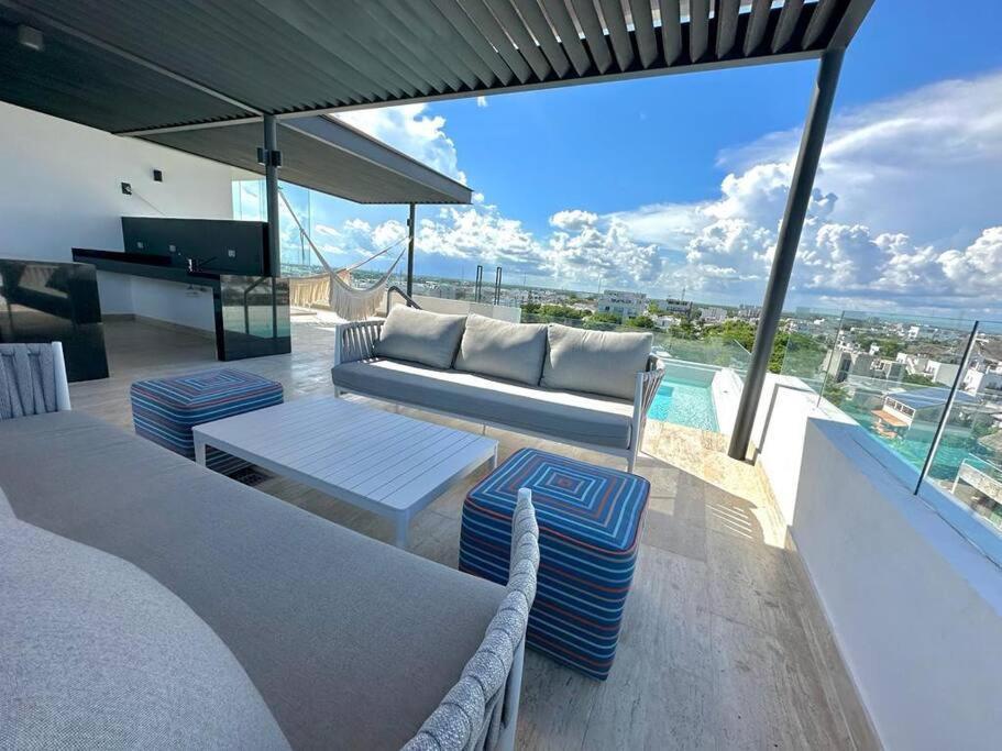 Apartment Cozy Modern View W/ Rooftop Pool & Gym - Agama 403 Playa del Carmen