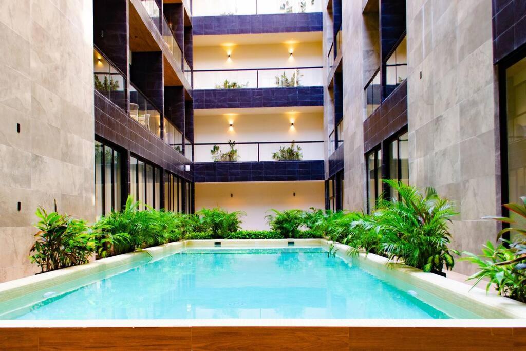 Apartment 2 Beds Pool View Modern Apt/parking, Gym, Rooftop - 405 Musa Playa del Carmen